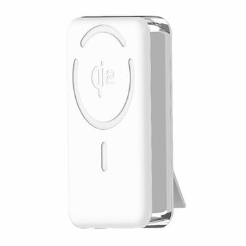 M02A 10000mAh Qi2 Magnetische Draadloze Powerbank met Ingebouwde Standaard - 35W - Wit