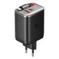 Mcdodo CH-4281 40W GaN Snellader met 65cm Intrekbare USB-C Kabel en USB-C, USB-A Poorten - Zwart