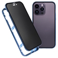 iPhone 15 Pro Max Magnetisch Hoesje met Privacygehard Glas - Blauw