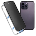iPhone 15 Pro Max Magnetisch Hoesje met Privacygehard Glas - Zilver