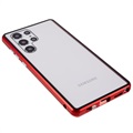 Samsung Galaxy S22 Ultra 5G Magnetisch Hoesje met Gehard Glas - Rood