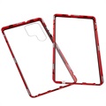 Samsung Galaxy S22 Ultra 5G Magnetisch Hoesje met Gehard Glas - Rood