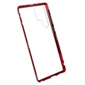 Samsung Galaxy S22 Ultra 5G Magnetisch Hoesje met Gehard Glas - Rood
