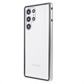 Samsung Galaxy S22 Ultra 5G Magnetisch Hoesje met Gehard Glas - Zilver