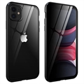iPhone 11 Magnetisch Hoesje met Privacygehard Glas - Zwart