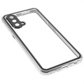 OnePlus Nord CE 5G Magnetisch Hoesje met Achterkant van Gehard Glas - Zilver