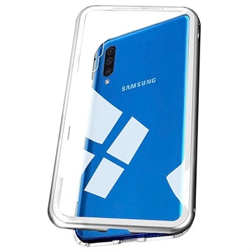 Samsung Galaxy A50 magnetisch hoesje met achterkant van gehard glas