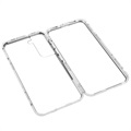 Samsung Galaxy S22 5G Magnetisch Hoesje met Gehard Glas - Zilver