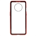 OnePlus 7T Magnetisch Hoesje met Gehard Glas - Rood