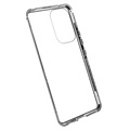 Samsung Galaxy A53 5G Magnetisch Hoesje met Gehard Glas - Zilver