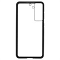 Samsung Galaxy S21 FE 5G Magnetisch Hoesje met Gehard Glas - Zwart
