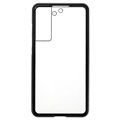 Samsung Galaxy S21 FE 5G Magnetisch Hoesje met Gehard Glas - Zwart