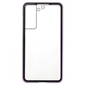 Samsung Galaxy S21 FE 5G Magnetisch Hoesje met Gehard Glas - Paars
