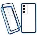 Samsung Galaxy S23+ 5G Magnetisch Hoesje met Gehard Glas - Blauw