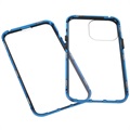 iPhone 13 Pro Magnetisch Hoesje met Gehard Glas - Blauw