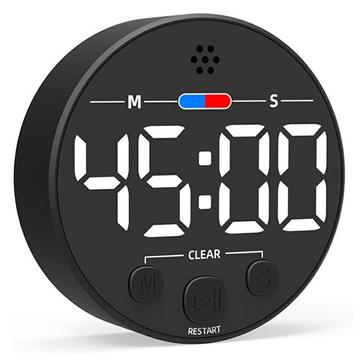 Magnetische LED-afteltimer GL320 met digitaal display - Zwart / Wit