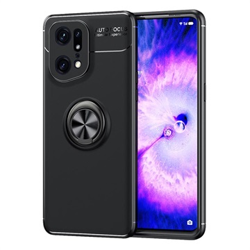 Oppo Find X5 Pro Magnetische Ringhouder Case - Zwart