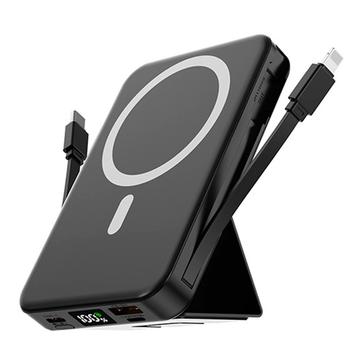 Magnetische draadloze powerbank met USB-C en Lightning-kabels - 10000mAh/15W