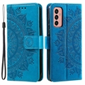 Samsung Galaxy A14/A14 5G Mandala Series Wallet Case - Blauw