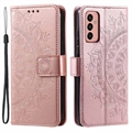 Samsung Galaxy A14/A14 5G Mandala Series Wallet Case - Rose Gold