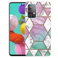 Marmer Patroon Samsung Galaxy A32 (4G) TPU Hoesje - Roze / Cyaan