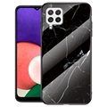 Marble Series Samsung Galaxy A22 4G Gehard Glas Case - Zwart