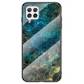 Marble Series Samsung Galaxy A22 4G Gehard Glas Case - Groen