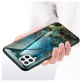 Marble Series Samsung Galaxy A22 4G Gehard Glas Case - Groen