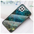 Marble Series Samsung Galaxy A22 4G Gehard Glas Case - Groen