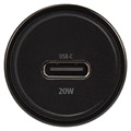Maxlife MXCC-04 USB-C Snelle Autolader - 20W - Zwart