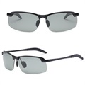 Meekleurende gepolariseerde zonnebril voor heren met metalen frame - zwart