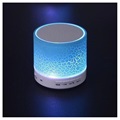 Mini Bluetooth-luidspreker met microfoon en LED-verlichting A9 - gebarsten blauw