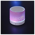 Mini Bluetooth Speaker met Microfoon & LED Licht A9 - Gebroken Roze