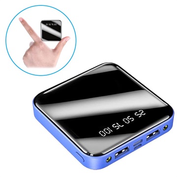 Mini Snelle Powerbank 10000mAh - 2x USB - Blauw