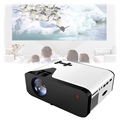 Mini draagbare HD LED-projector met afstandsbediening - 1080p - wit