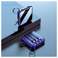 Mini Powerbank 10000mAh - 2x USB, Lightning, USB-C, MicroUSB - Blauw