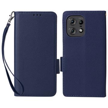 Motorola Edge 50 Pro Portemonnee Hoesje met Magnetische Sluiting - Donkerblauw