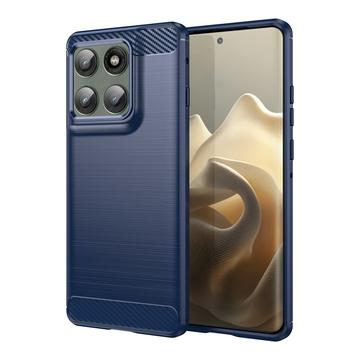 Motorola Edge 60 Pro/Edge (2025) Geborsteld TPU Hoesje - Koolstofvezel - Blauw