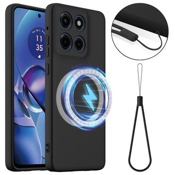 Motorola Edge 60 Stylus Liquid Siliconen Hoesje - MagSafe Compatibel - Zwart