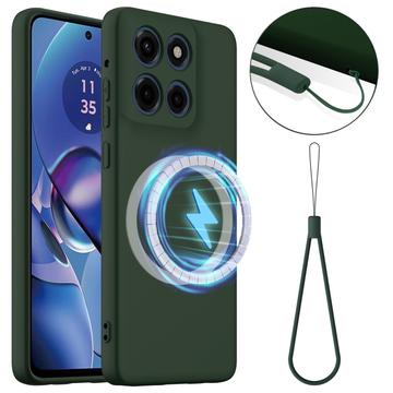 Motorola Edge 60 Stylus Liquid Siliconen Hoesje - MagSafe Compatibel - Donkergroen