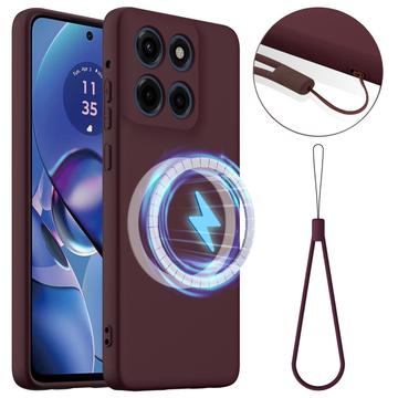 Motorola Edge 60 Stylus Liquid Siliconen Hoesje - MagSafe Compatibel - Wijnrood