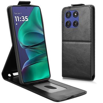 Motorola Edge 60 Stylus Verticale Flip Hoesje met standaard - Zwart