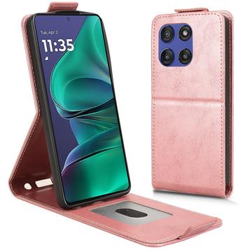 Motorola Edge 60 Stylus Verticale Flip Hoesje met standaard - Roségoud