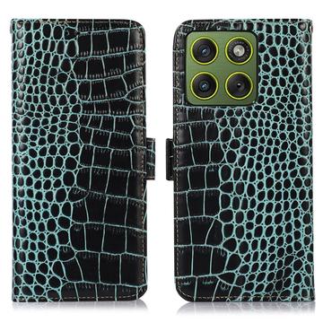 Motorola Edge 70 Crocodile Series Wallet Leren Hoesje met RFID