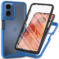 Motorola Moto E14/G24/G04/G04s 360 Protection Series Hoesje - Blauw / Doorzichtig