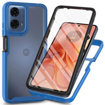 Motorola Moto E14/G24/G04/G04s 360 Protection Series Hoesje - Blauw / Doorzichtig