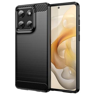 Motorola Moto G Stylus 5G (2025) Geborsteld TPU Hoesje - Koolstofvezel - Zwart