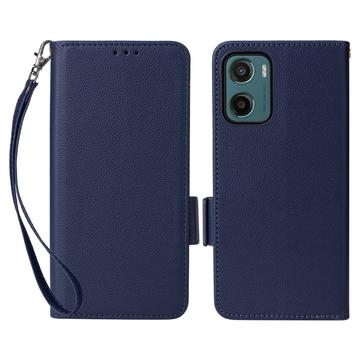 Motorola Moto G05/E15 Portemonnee Hoesje met Magnetische Sluiting - Donkerblauw