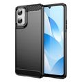 Motorola Moto G06/G06 Power Geborsteld TPU Hoesje - Koolstofvezel - Zwart