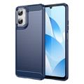 Motorola Moto G06/G06 Power Geborsteld TPU Hoesje - Koolstofvezel - Blauw